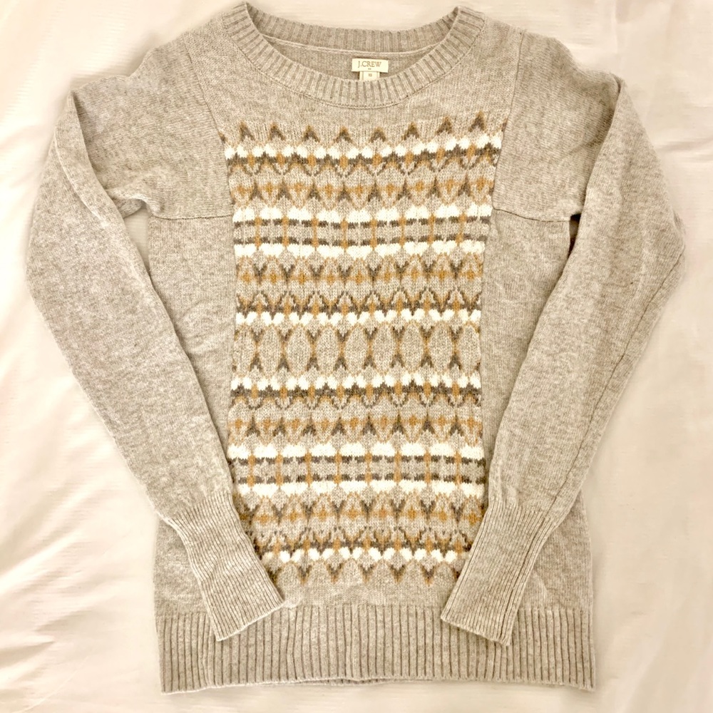 💥last chance! J. Crew Fair Isle Grey Sweater